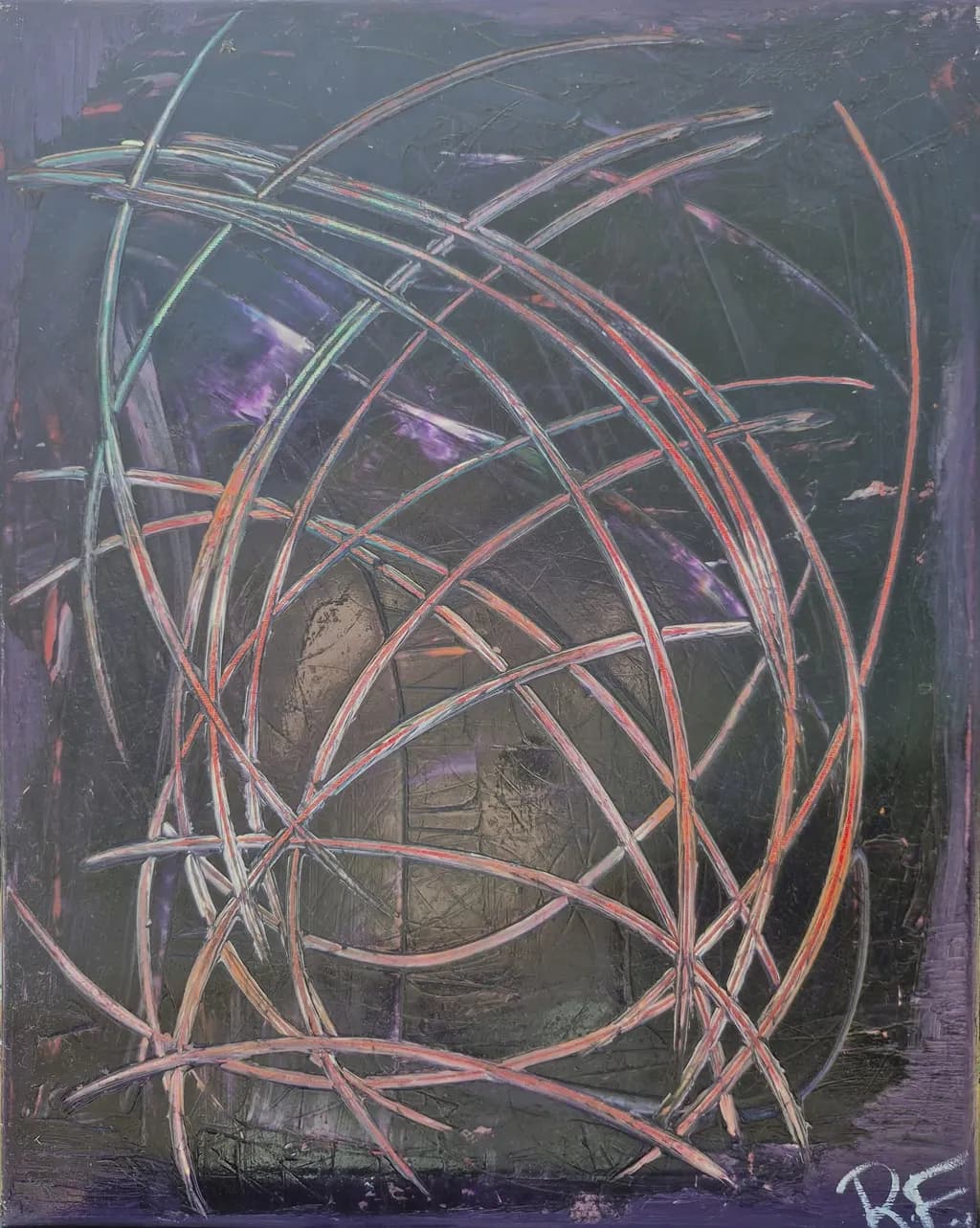 Ethereal Entanglements: A Dance of Lines and Shadows in Abstract Expressionism