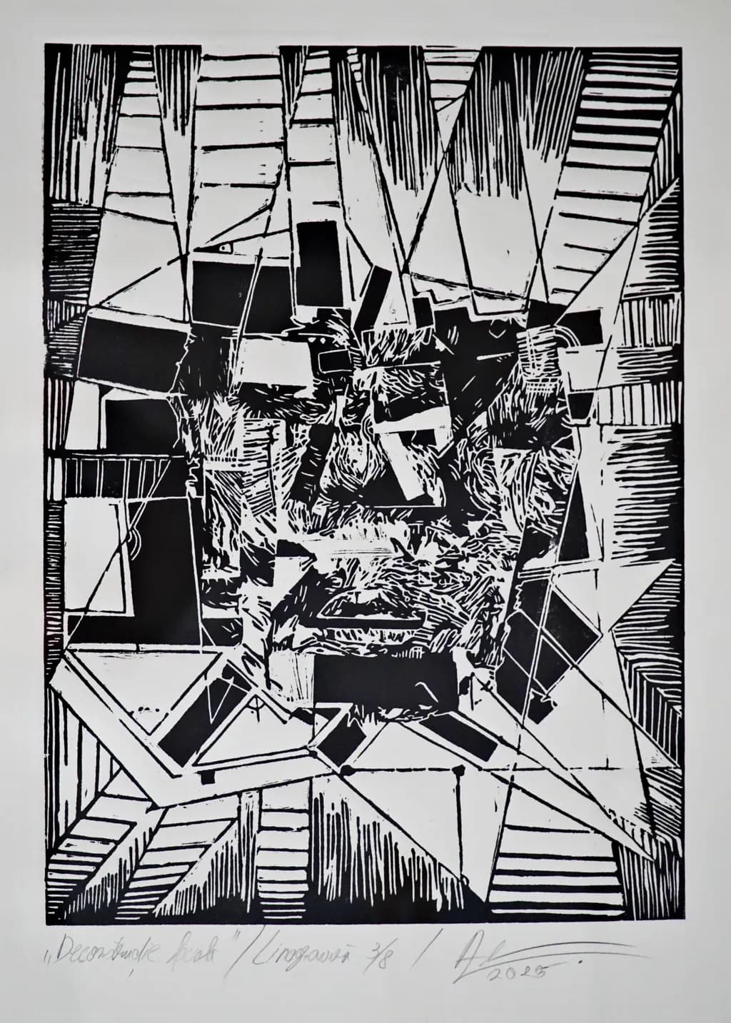 Fragmented Expressions: A Monochrome Journey Through Geometric Abstraction