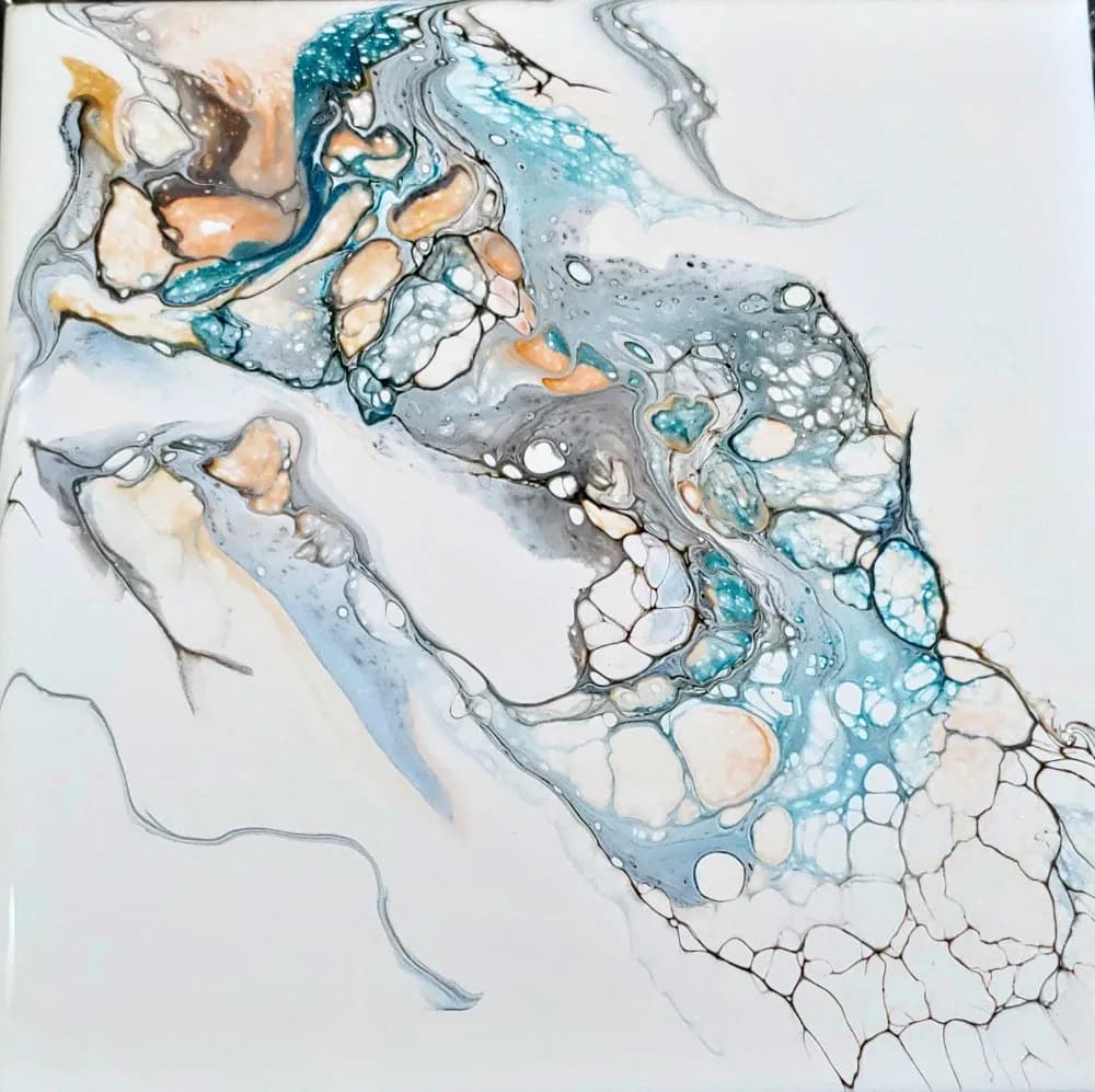 Whispers of the Ocean: A Fluid Dance of Blue and Gold