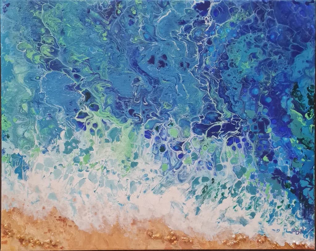 Oceanic Whispers: A Fluid Dance of Blue and Texture