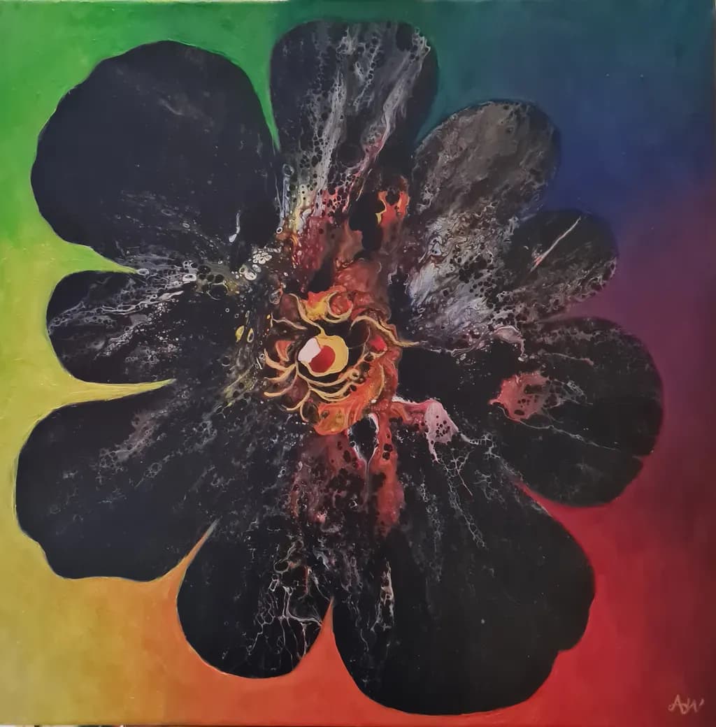 Ethereal Bloom: A Vibrant Dance of Color and Shadow in Floral Artistry