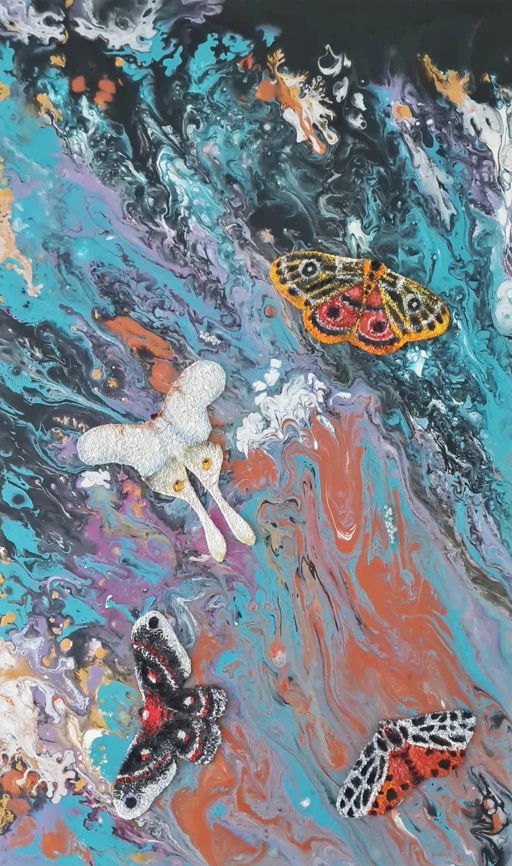 Whispers of Color: A Dance of Butterflies in Abstract Fluidity