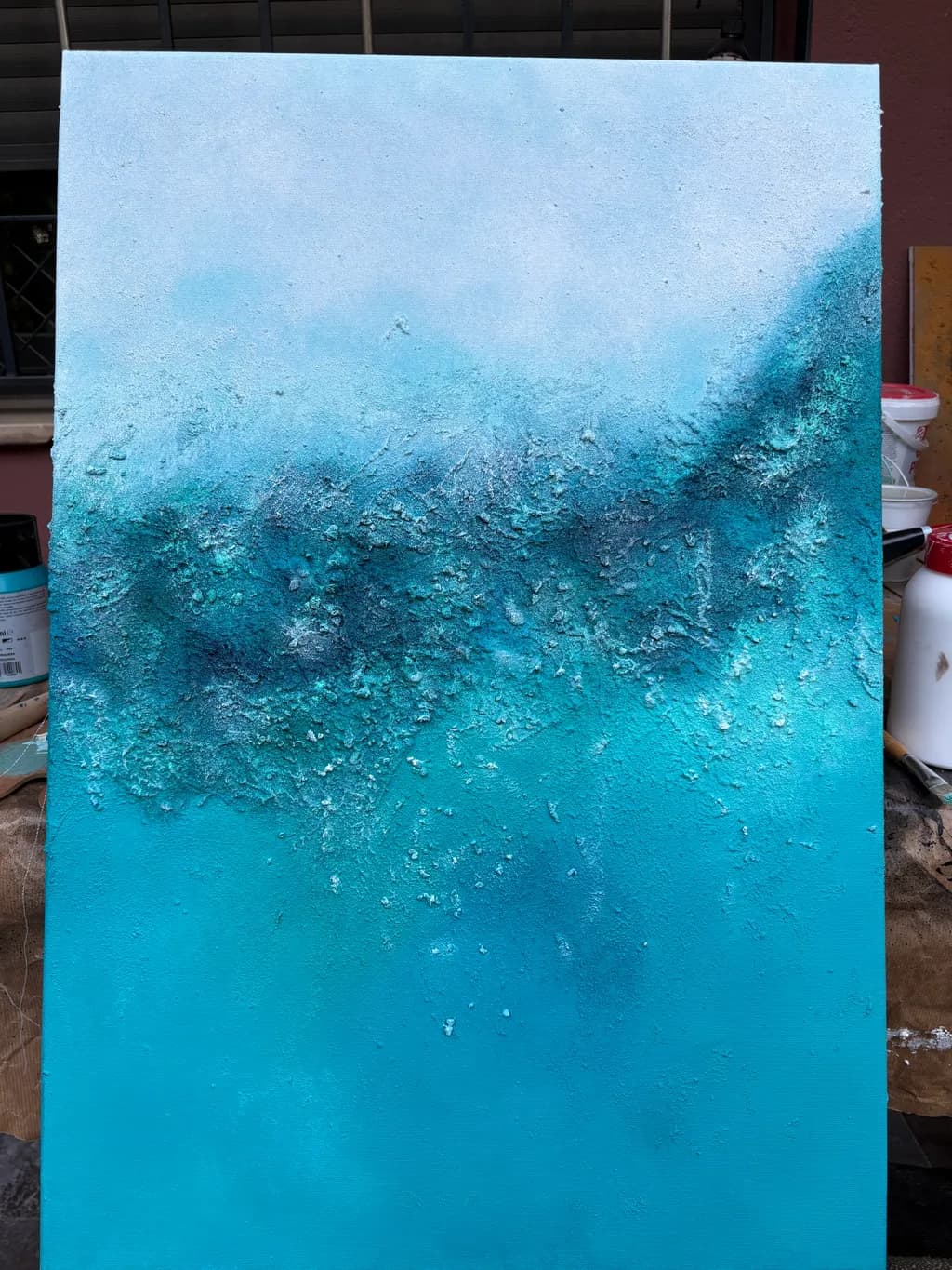 Oceanic Serenity: A Textured Journey Through Shades of Blue