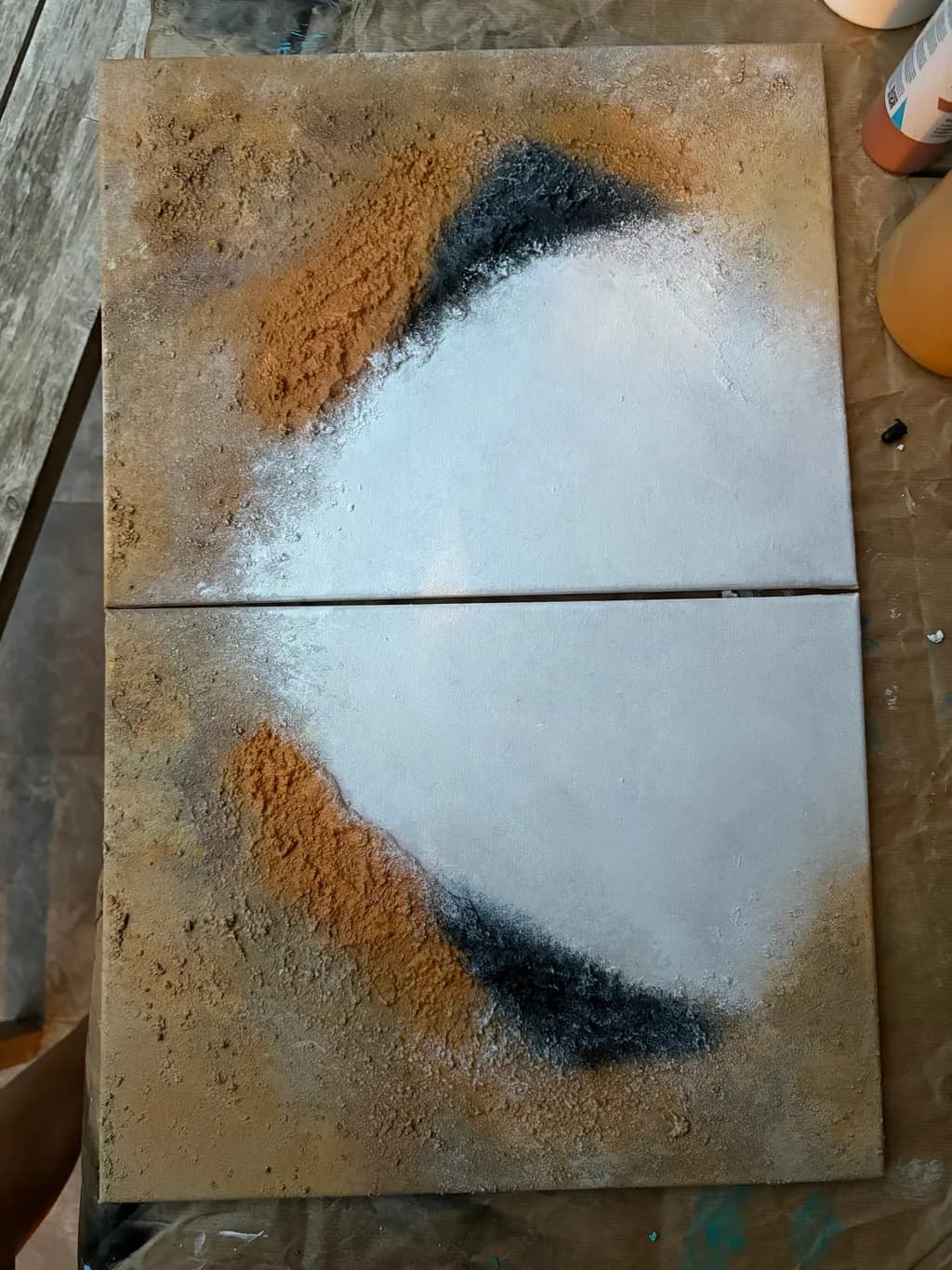 Earthy Whispers: An Abstract Journey Through Texture and Contrast on Canvas