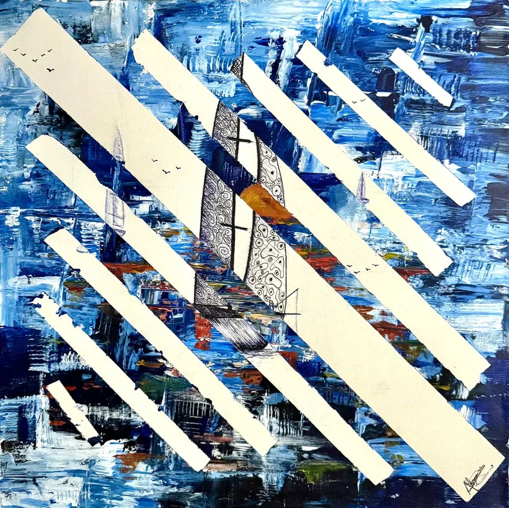 Whispers of the Ocean: A Dance of Lines and Waves