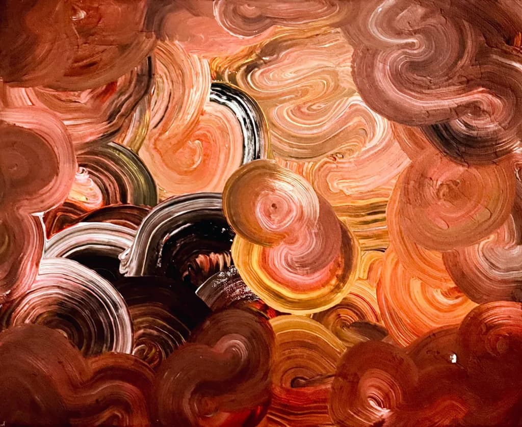 Whispers of Color: An Abstract Journey Through Swirling Depths and Textures