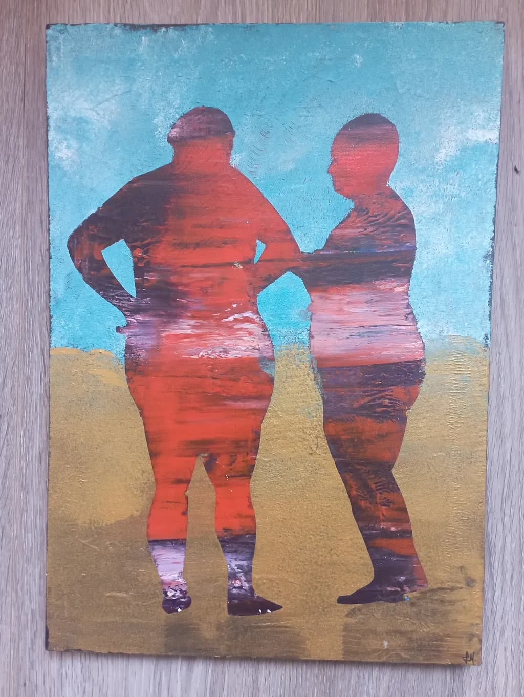 Whispers of Connection: A Vibrant Dialogue in Silhouette