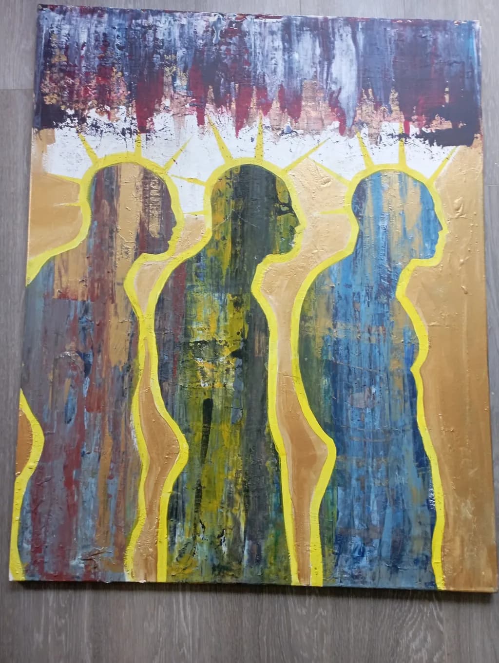 Contemplative Figures: A Colorful Journey Through Abstract Expressionism