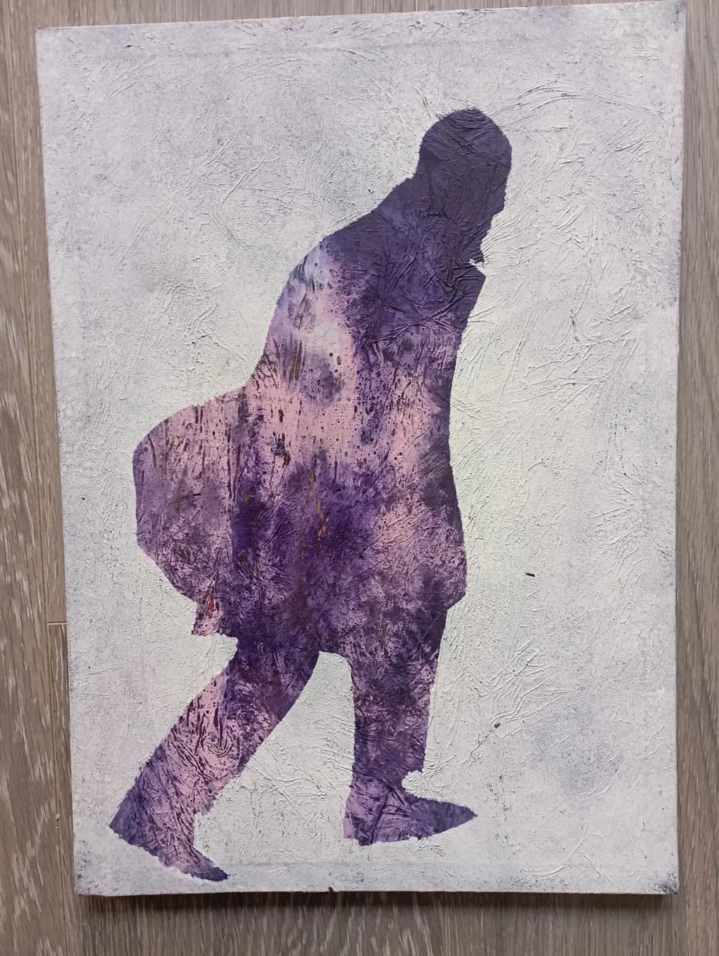 Silent Journey: A Purple Silhouette in Motion