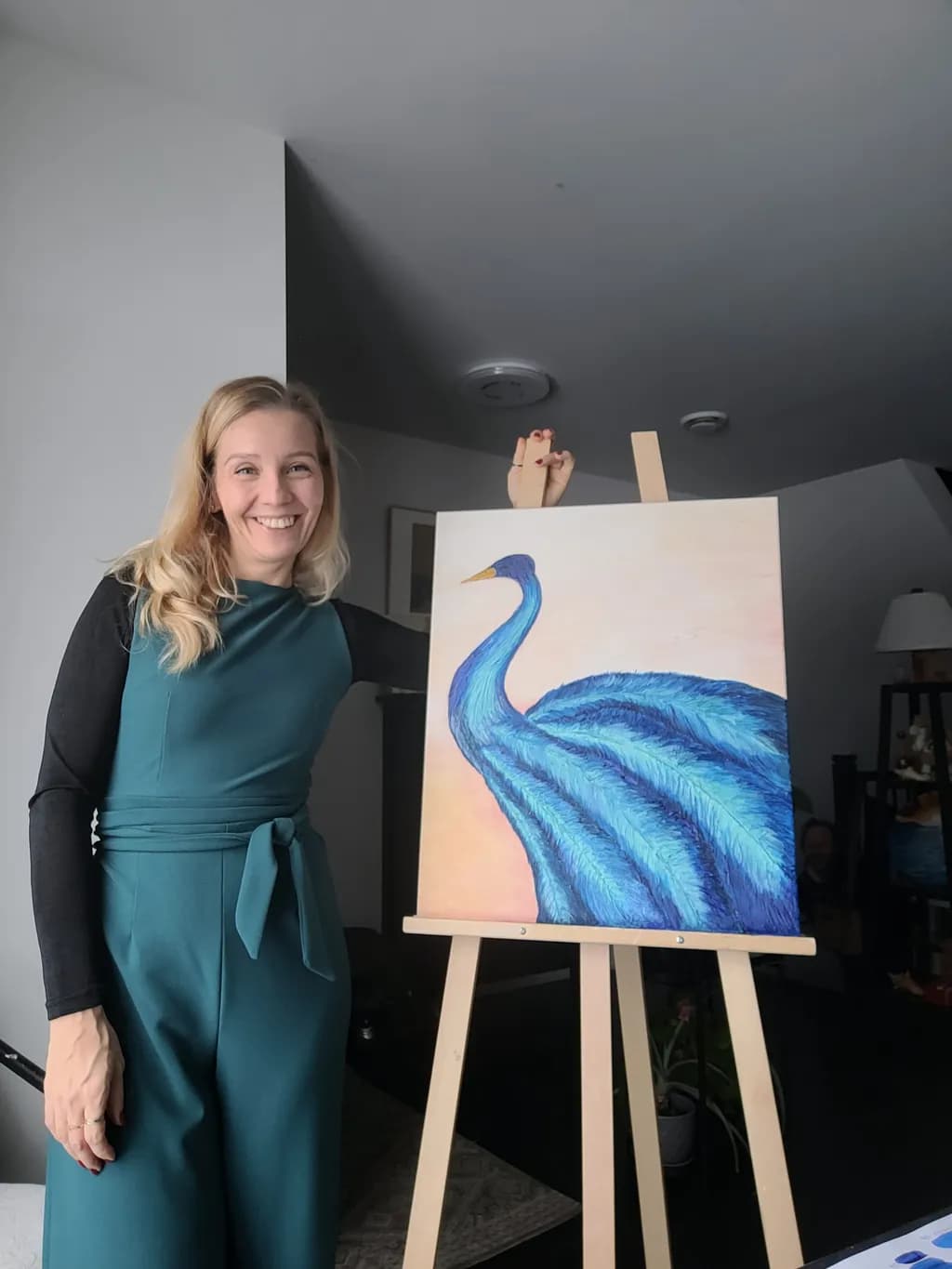 Vibrant Elegance: A Peacock's Portrait in Bold Hues