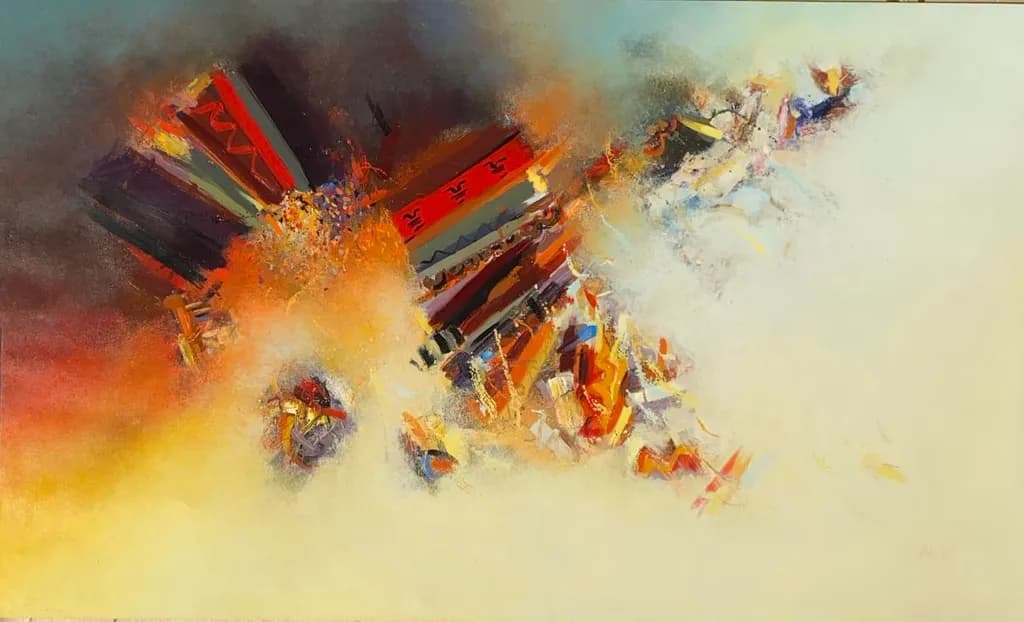 Vibrant Explosion: A Journey Through Color and Texture in Abstract Art
