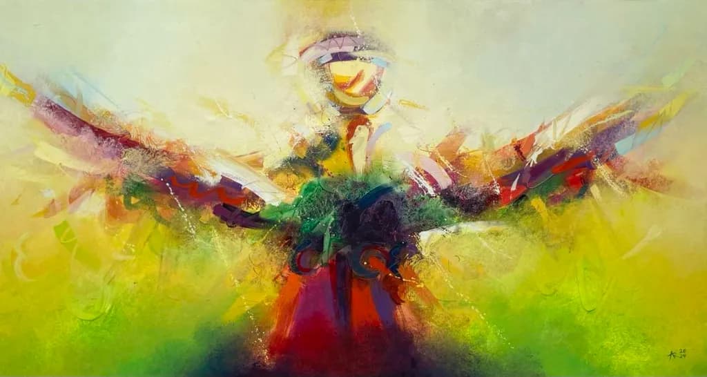 Vibrant Embrace: A Dance of Color and Emotion in Abstract Expressionism