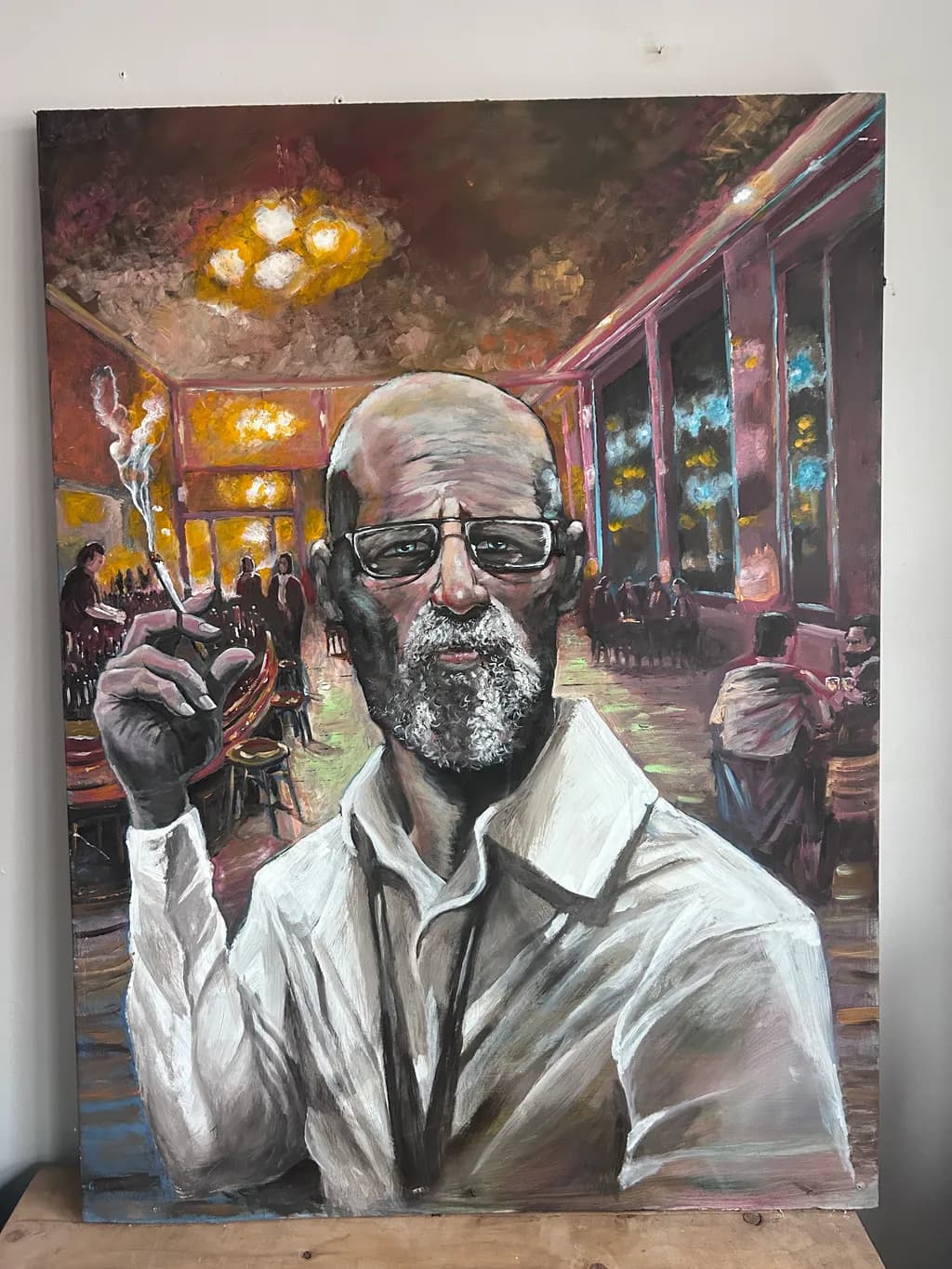 Café Portrait with Cigar