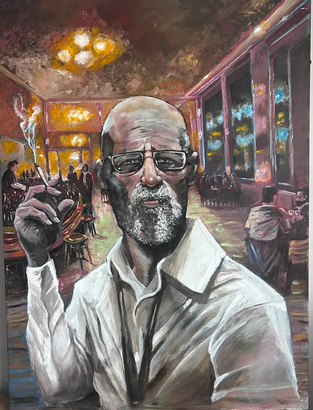 Smoking Portrait in a Restaurant