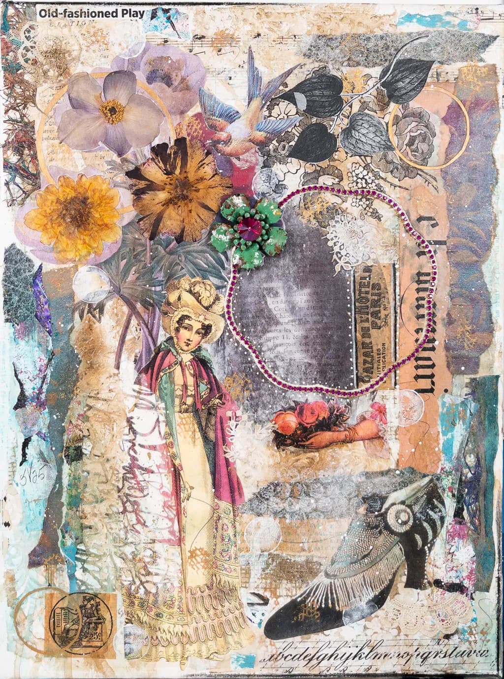 Whimsical Echoes: A Vintage Collage of Nature and Nostalgia