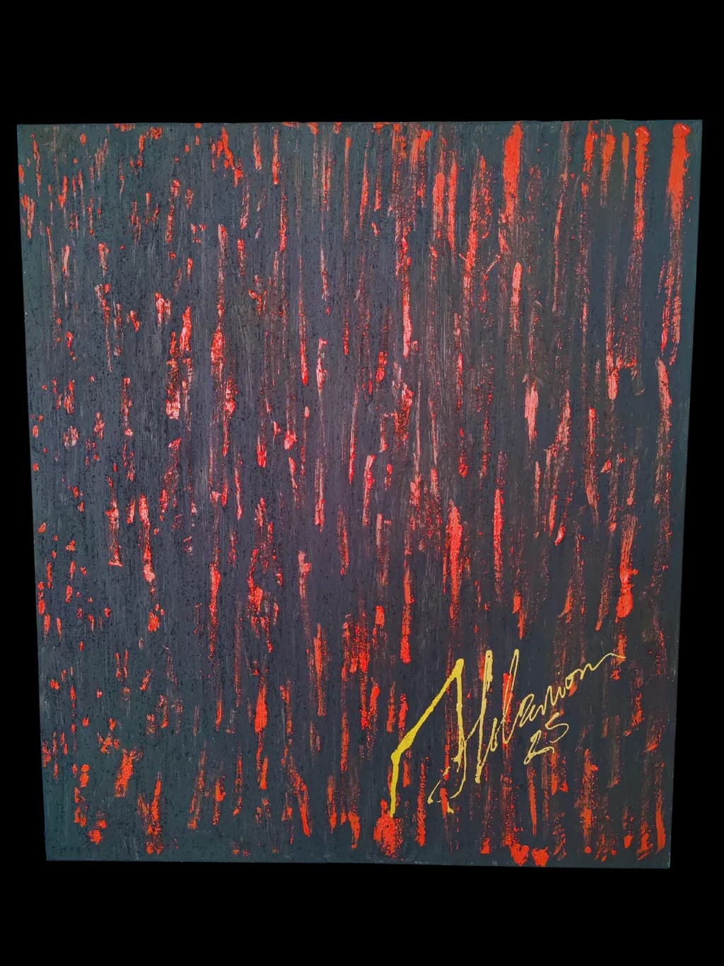 Crimson Echoes: A Dance of Light and Shadow in Abstract Expressionism