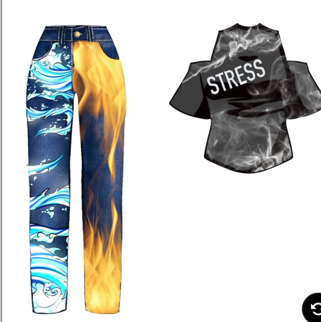 Flames and Waves: A Fashion Statement of Contrast and Stress