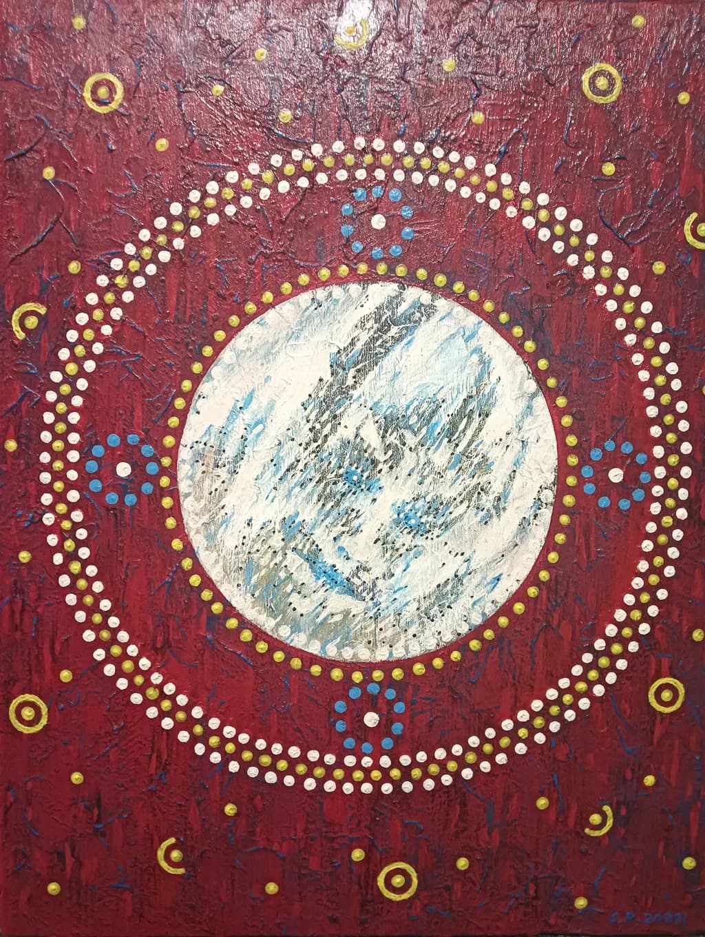 Celestial Harmony: A Vibrant Abstract Journey Through Cosmic Textures