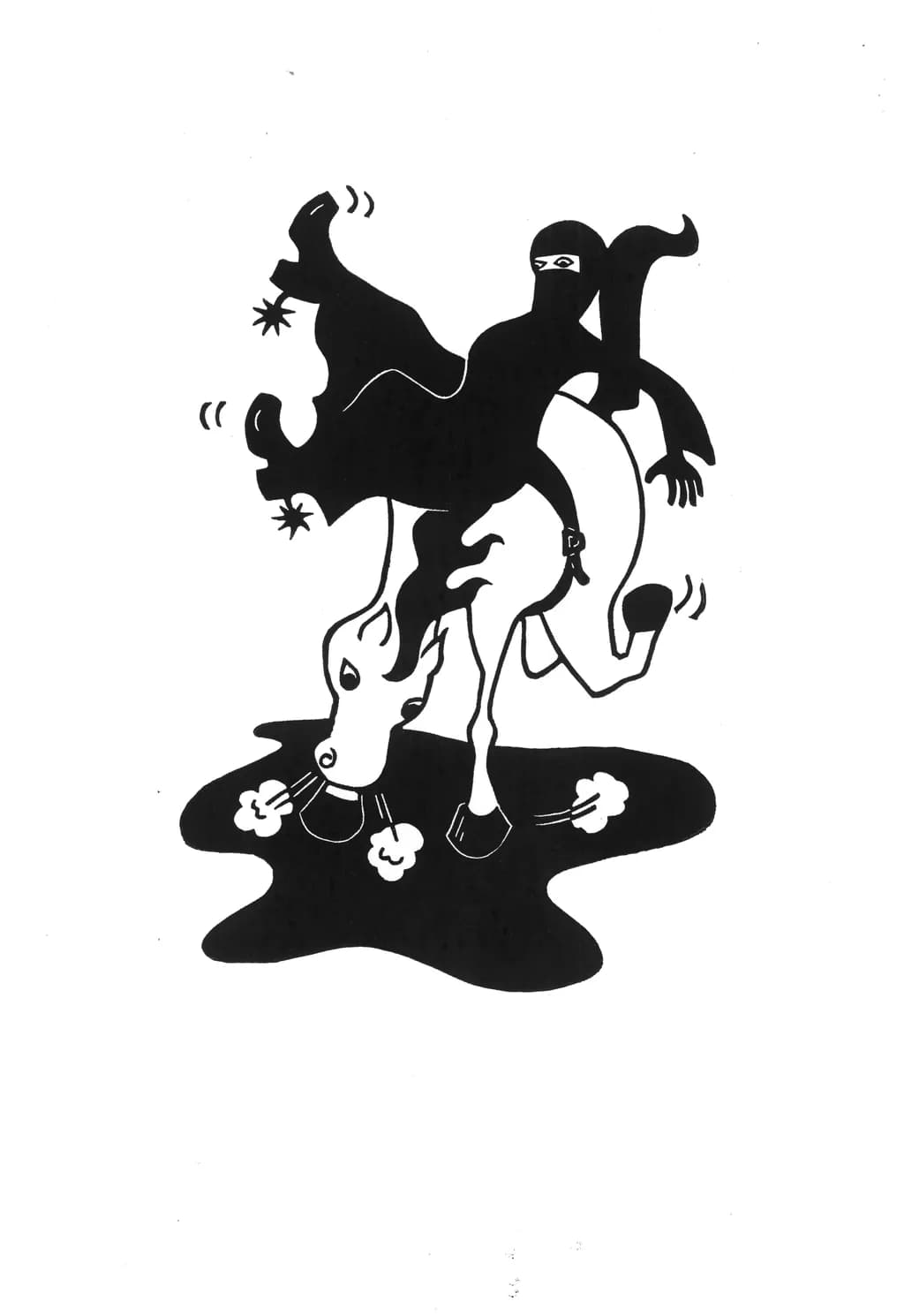 Ninja on Horseback: A Playful Exploration of Colonial Narratives and Cultural Identity