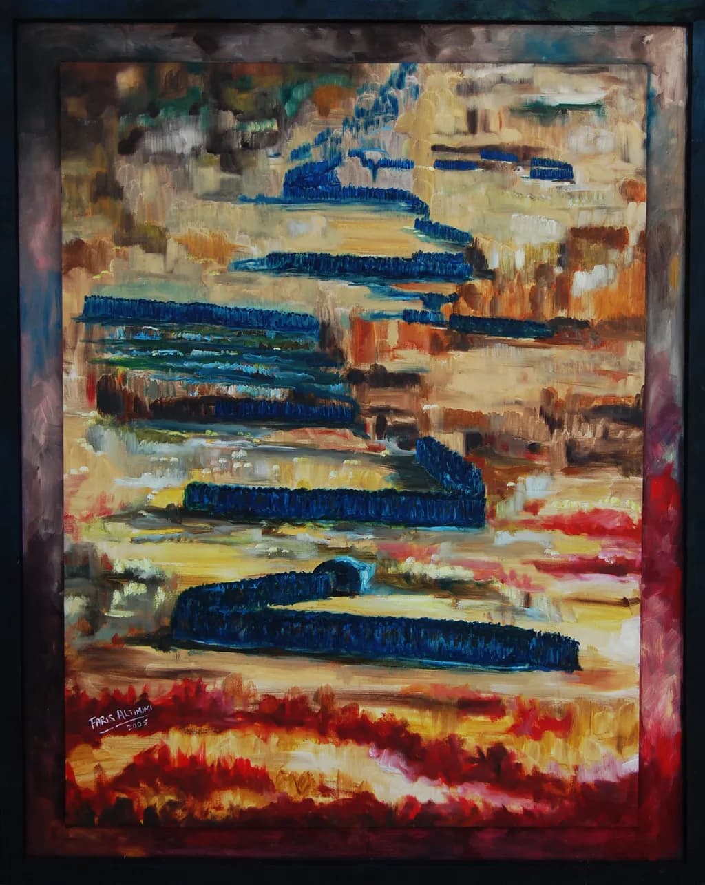 Descending Blue Steps