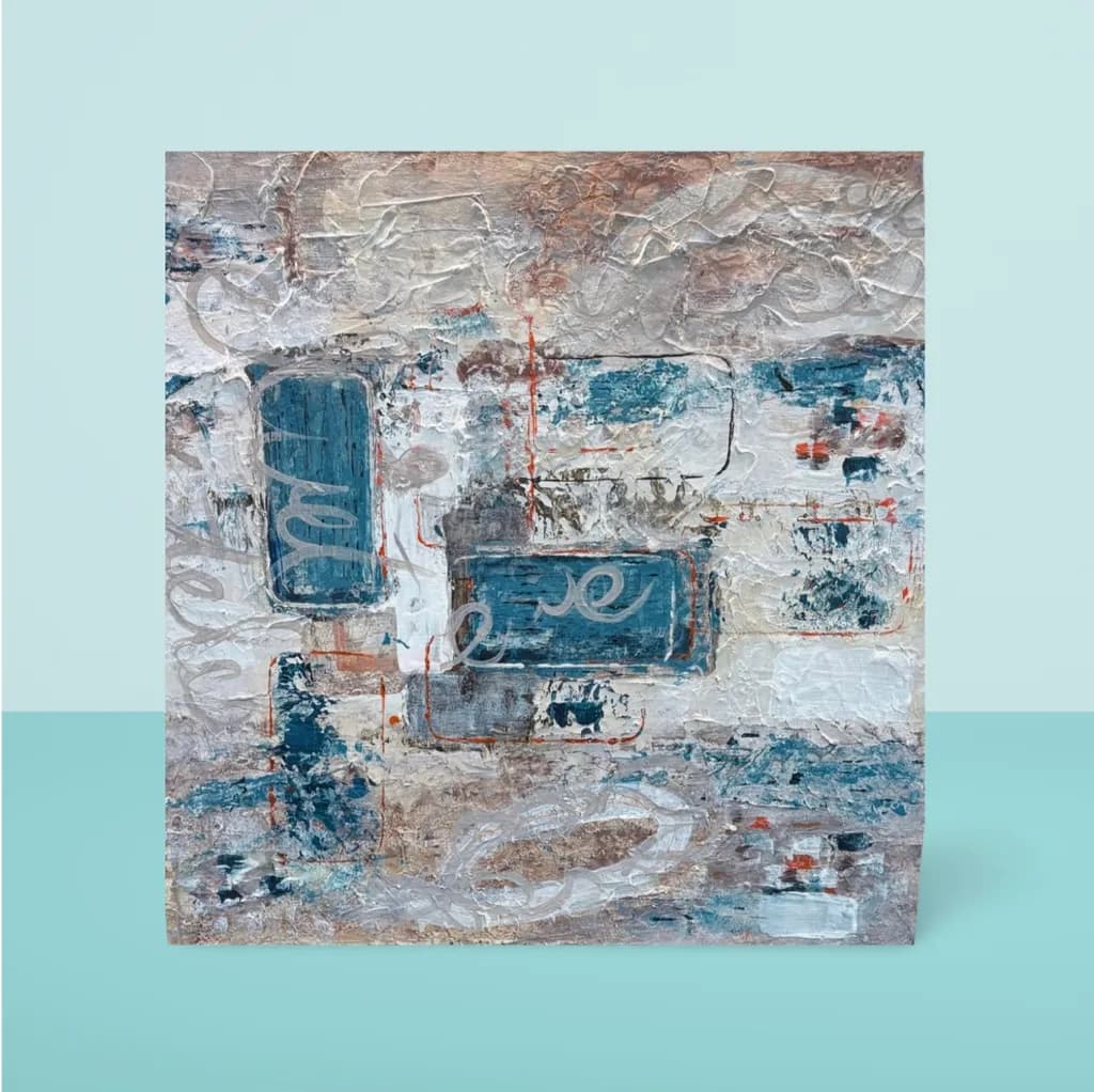 Whispers of Blue: An Abstract Journey Through Textured Layers