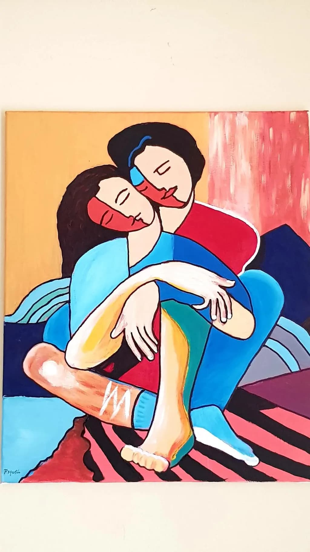Embracing Colors: An Abstract Expression of Love and Connection