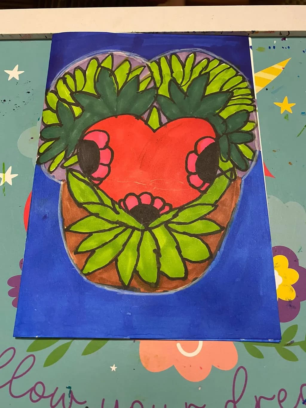 Heartfelt Greens: A Vibrant Fusion of Love and Nature in Artistry