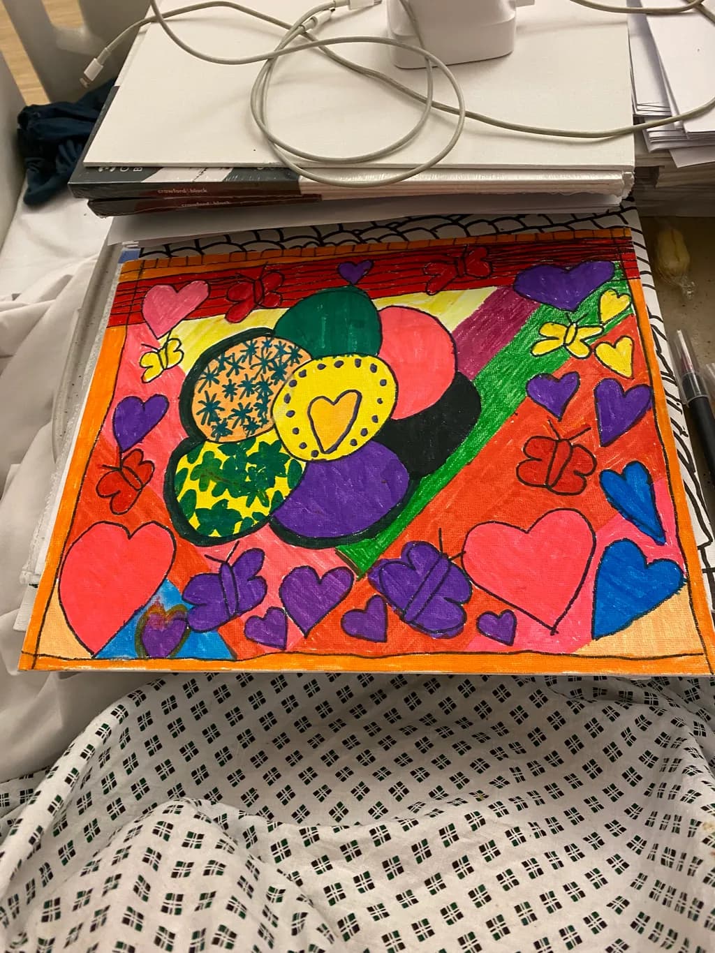 Vibrant Hearts and Butterflies: A Colorful Celebration of Love and Joy