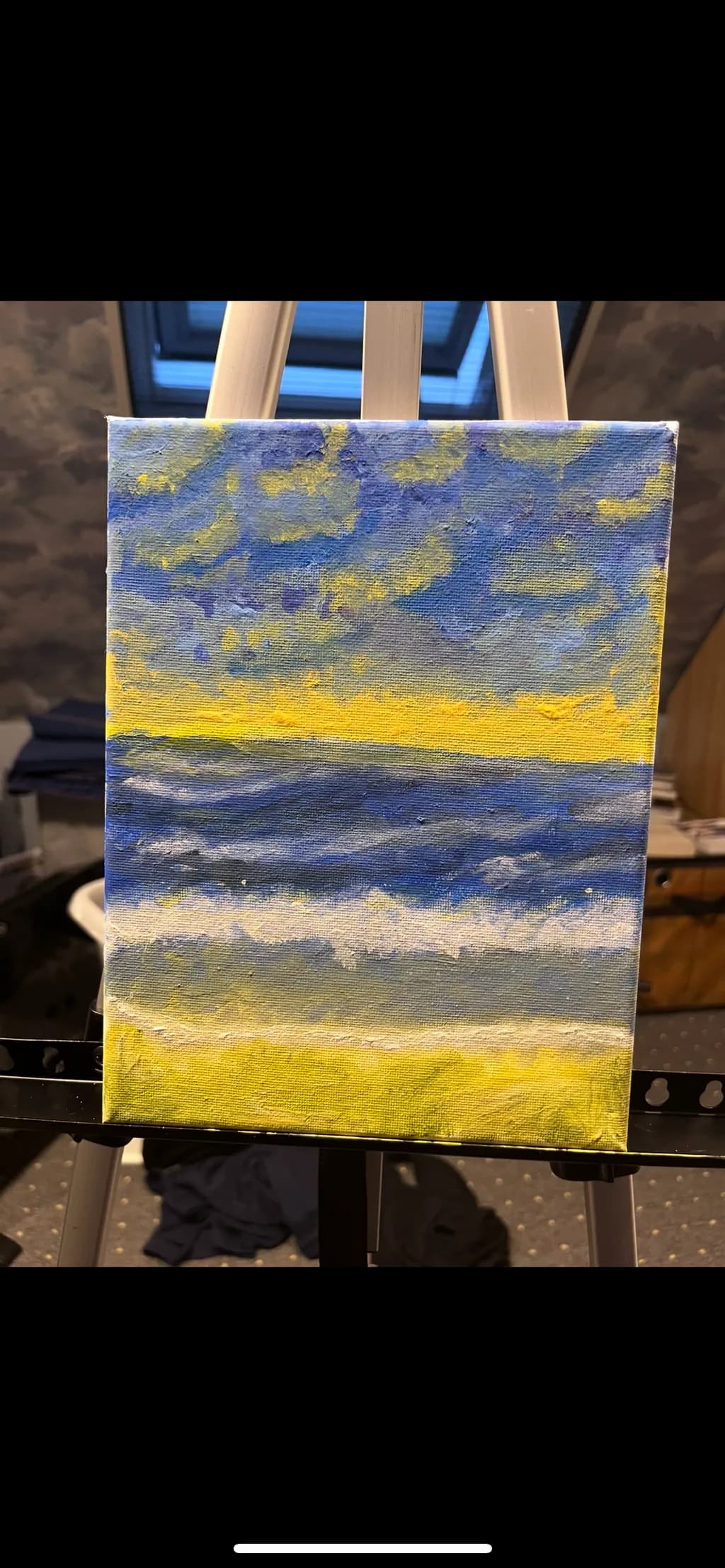 Whispers of the Ocean: A Vibrant Dance of Blue and Yellow Waves