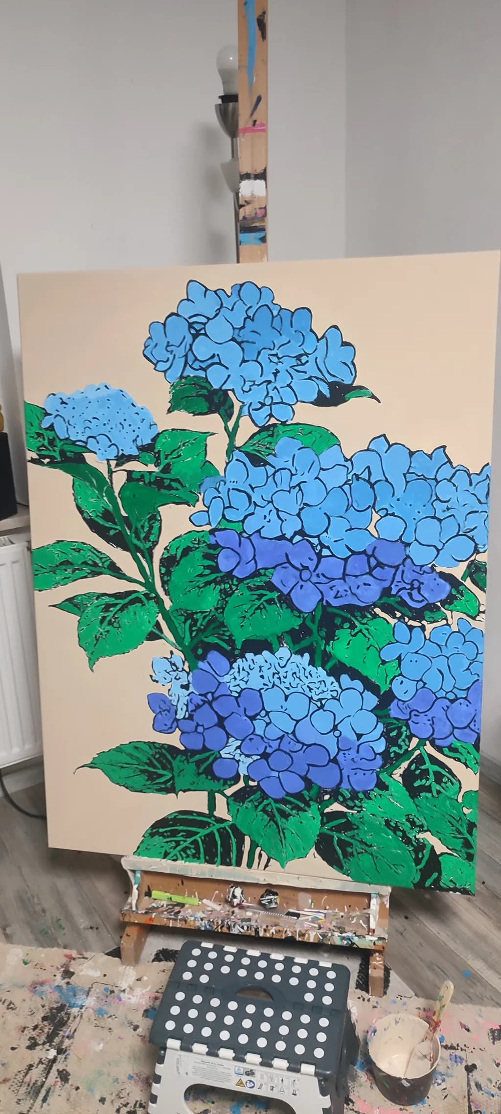 Vibrant Hydrangeas: A Bold Floral Expression in Blue and Green