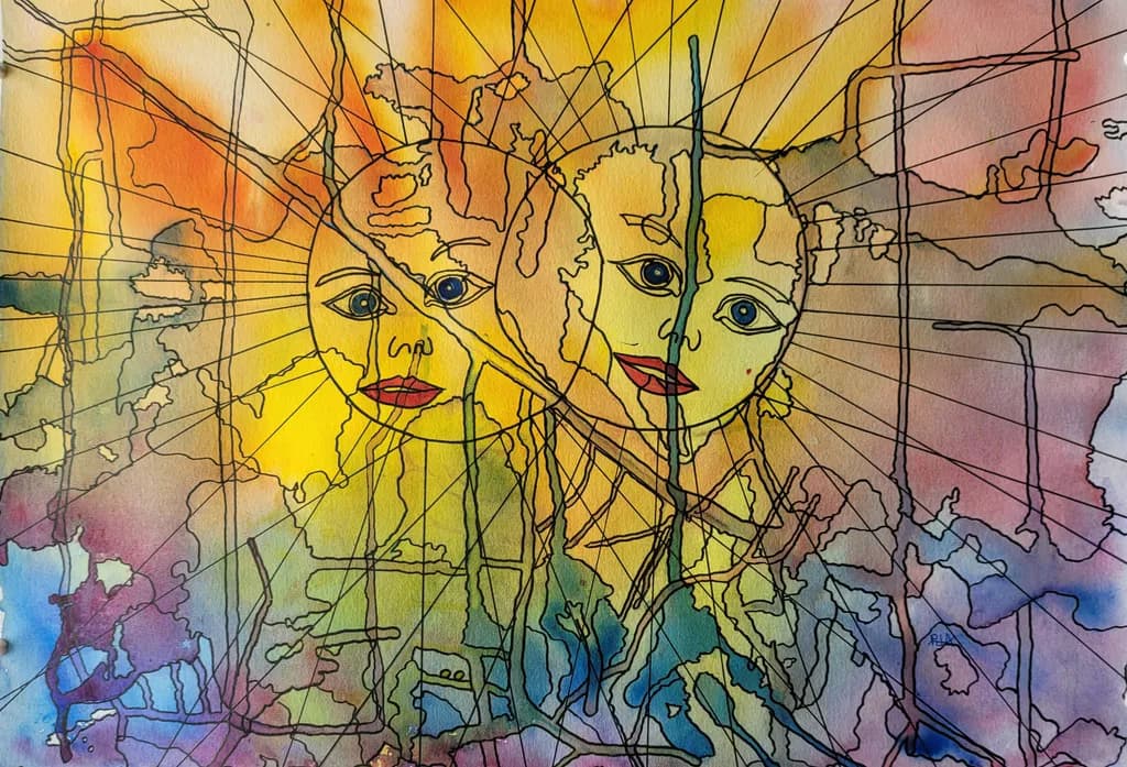 Radiant Reflections: A Journey Through Color and Emotion in Dual Sun Faces