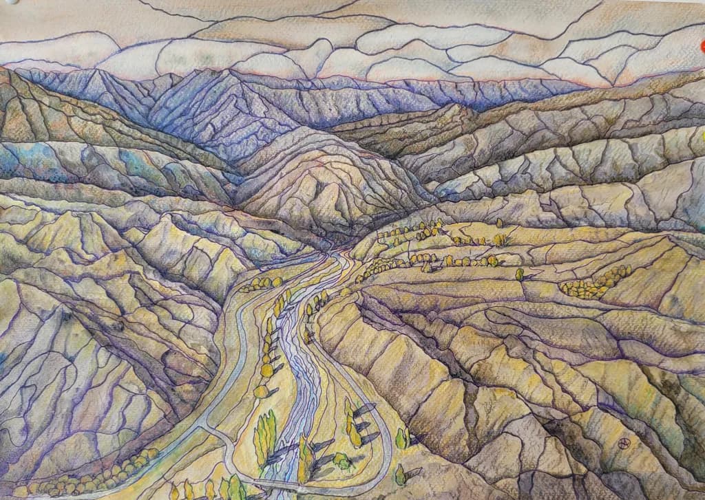 Mountain River Abstract