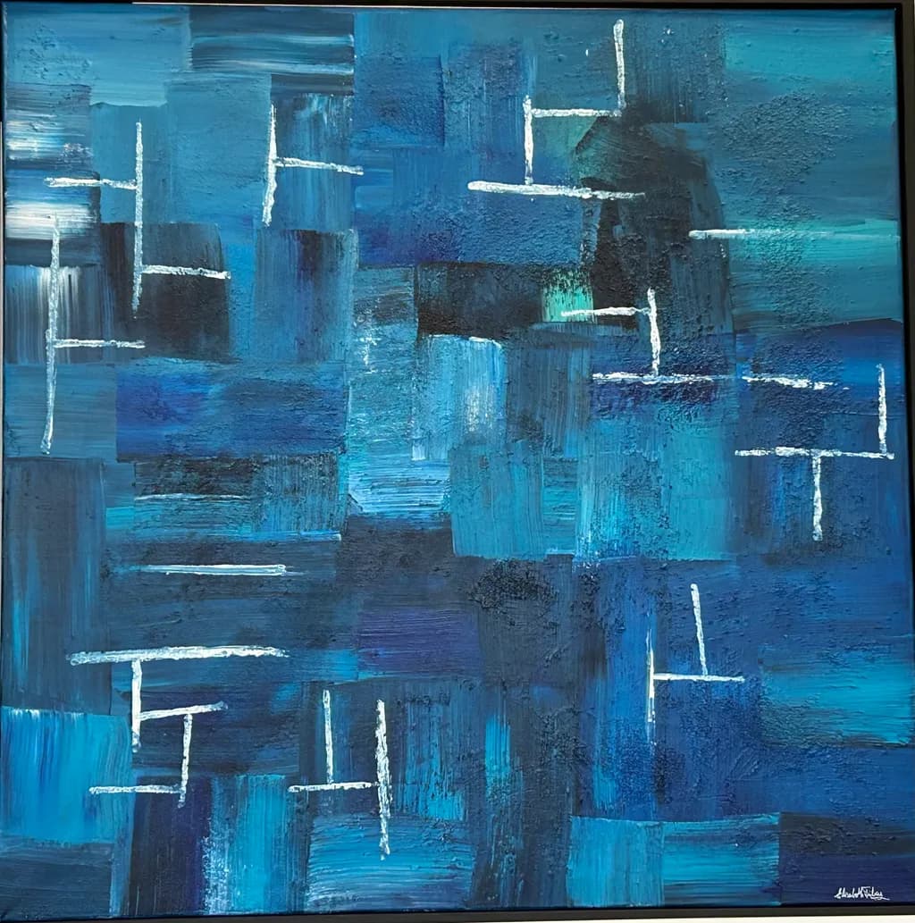 Whispers of Blue: An Abstract Journey Through Texture and Light