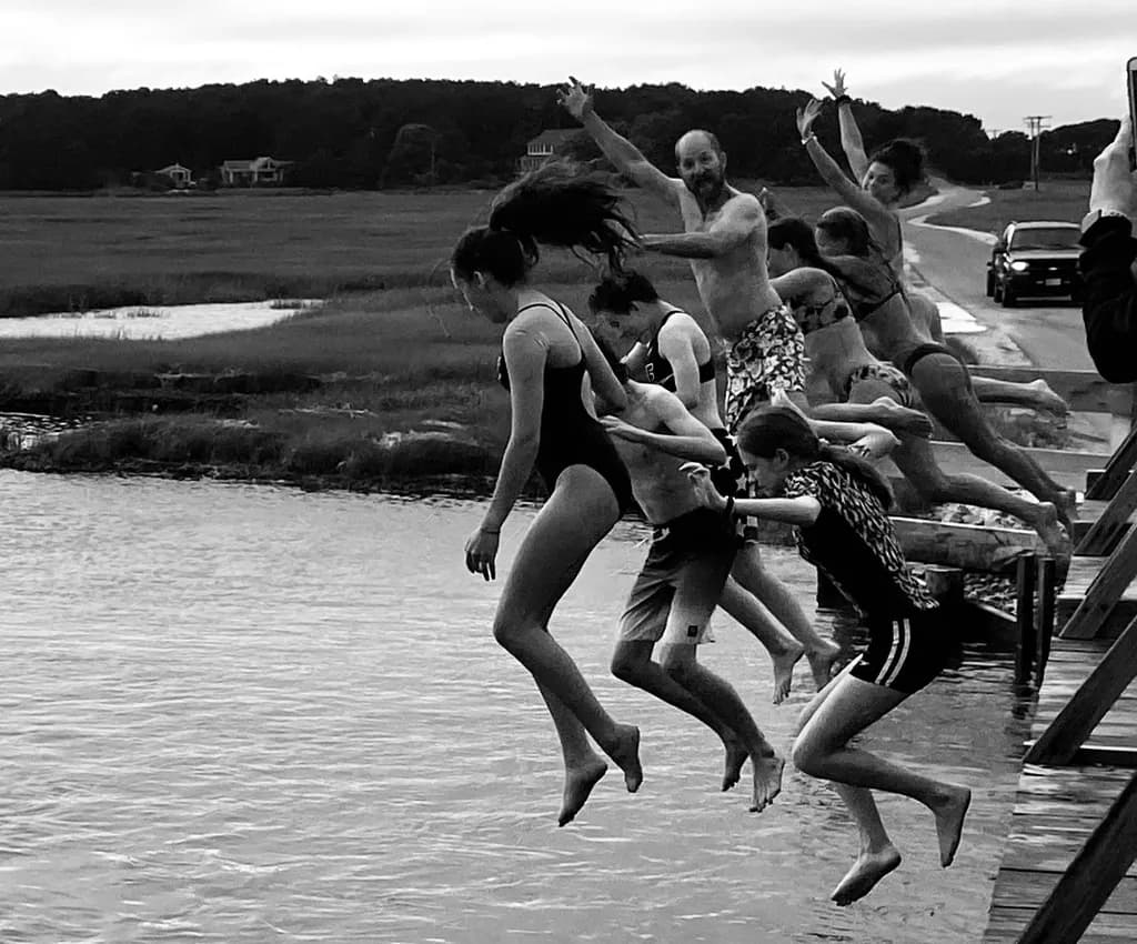 Jumping into Joy: A Black and White Celebration of Summer Fun and Friendship