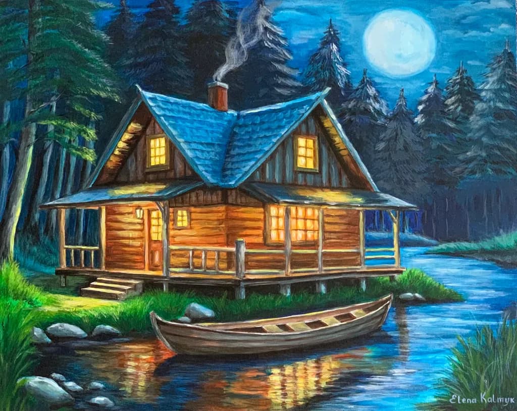Moonlit Cabin Retreat