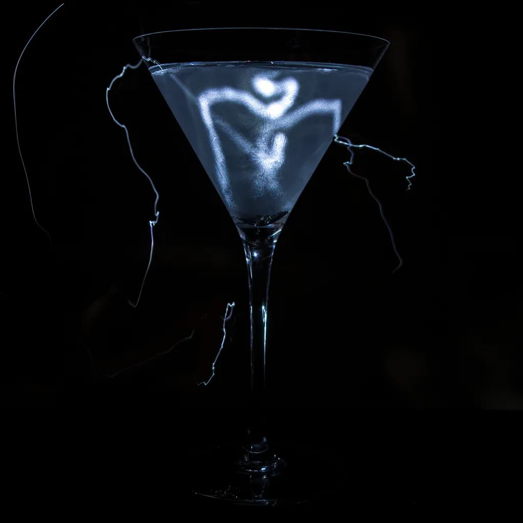 Ethereal Martini: A Dance of Light and Shadow