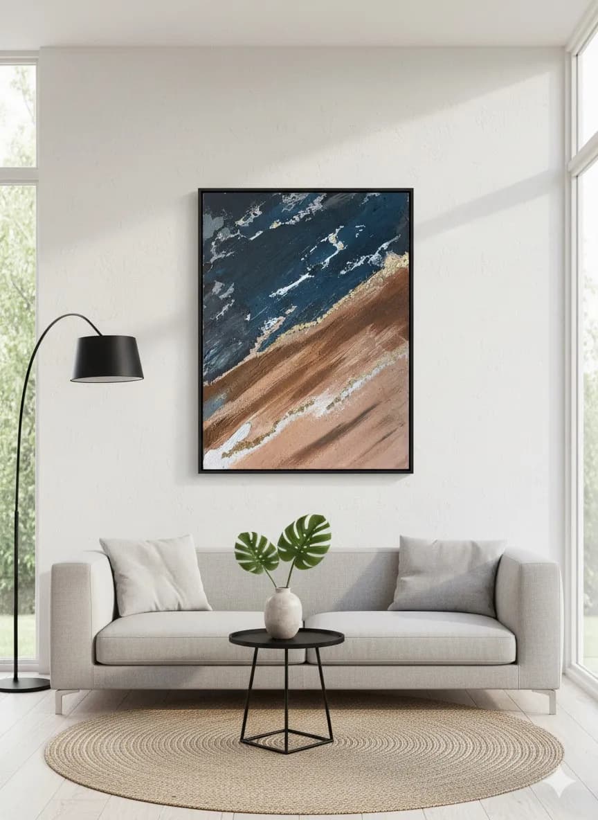 Serene Horizons: A Dance of Earth and Sky in Abstract Form