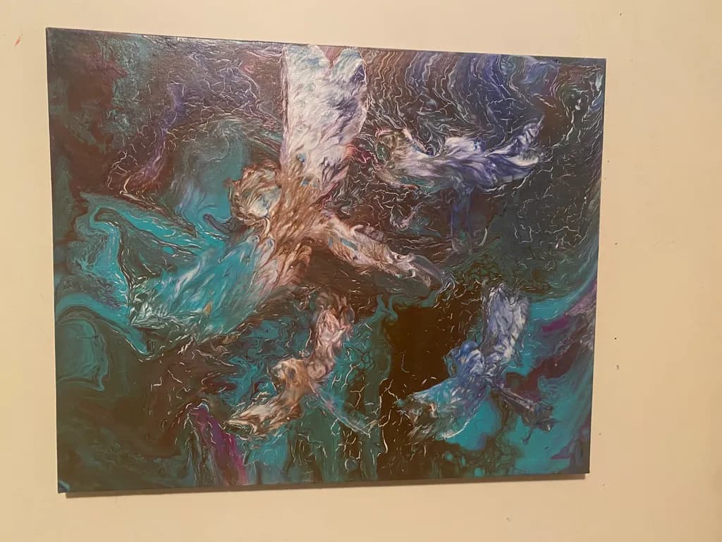Whispers of the Abyss: A Dance of Color and Light in Abstract Harmony