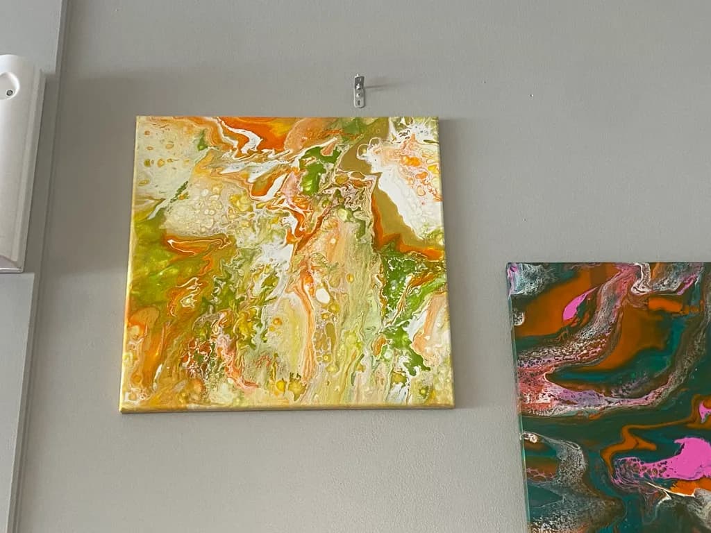 Vibrant Fluidity: An Abstract Dance of Color and Texture