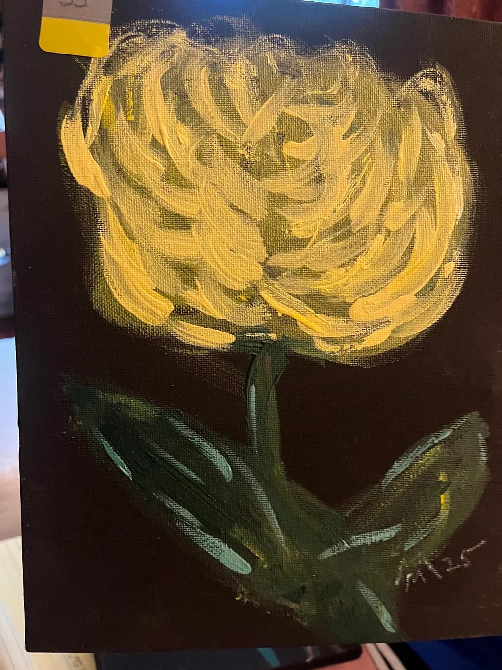 Golden Blossom: A Vibrant Expression of Nature's Beauty in Bold Brushstrokes