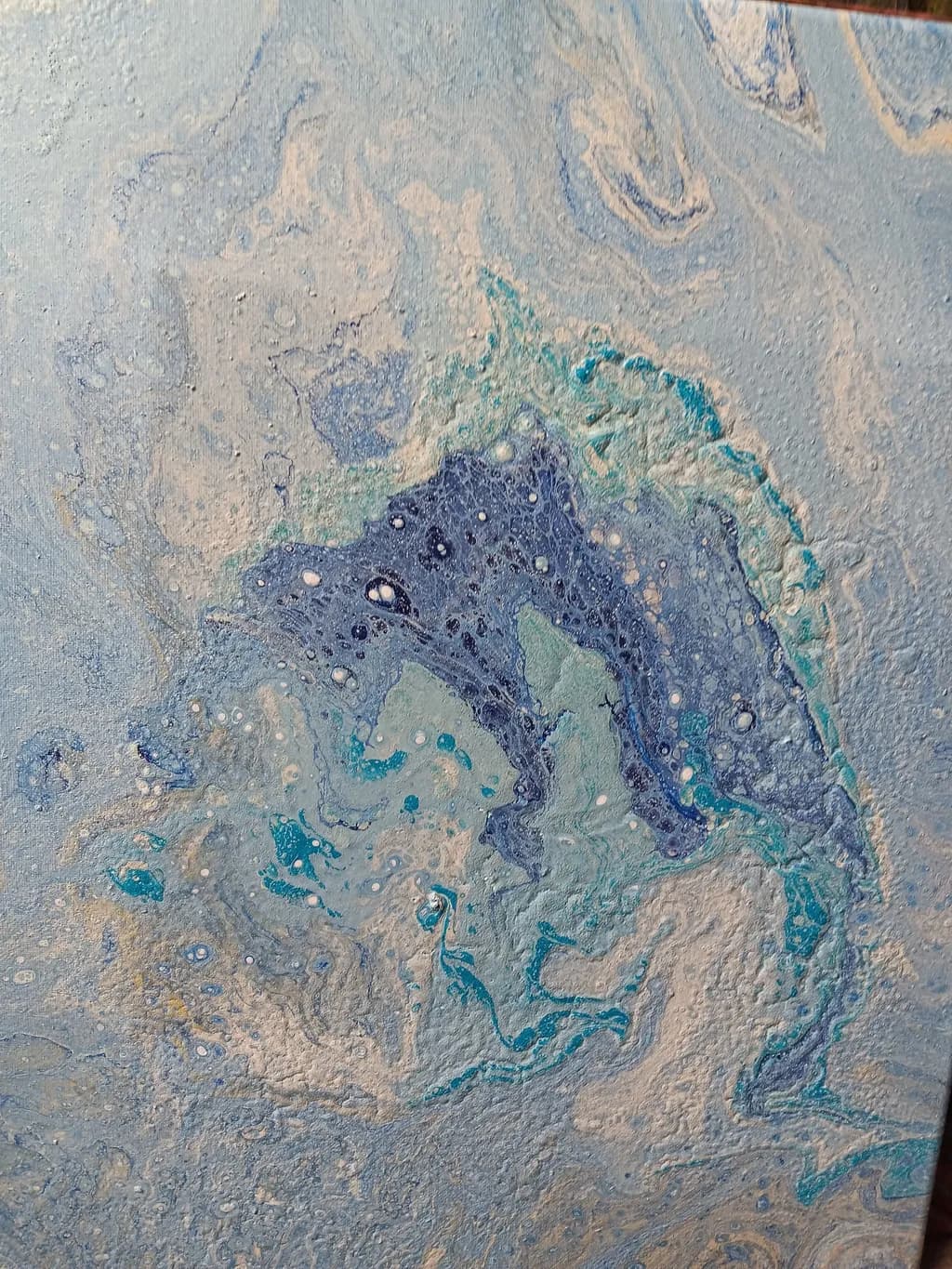 Whispers of the Ocean: A Serene Dance of Blues and Greens in Abstract Art