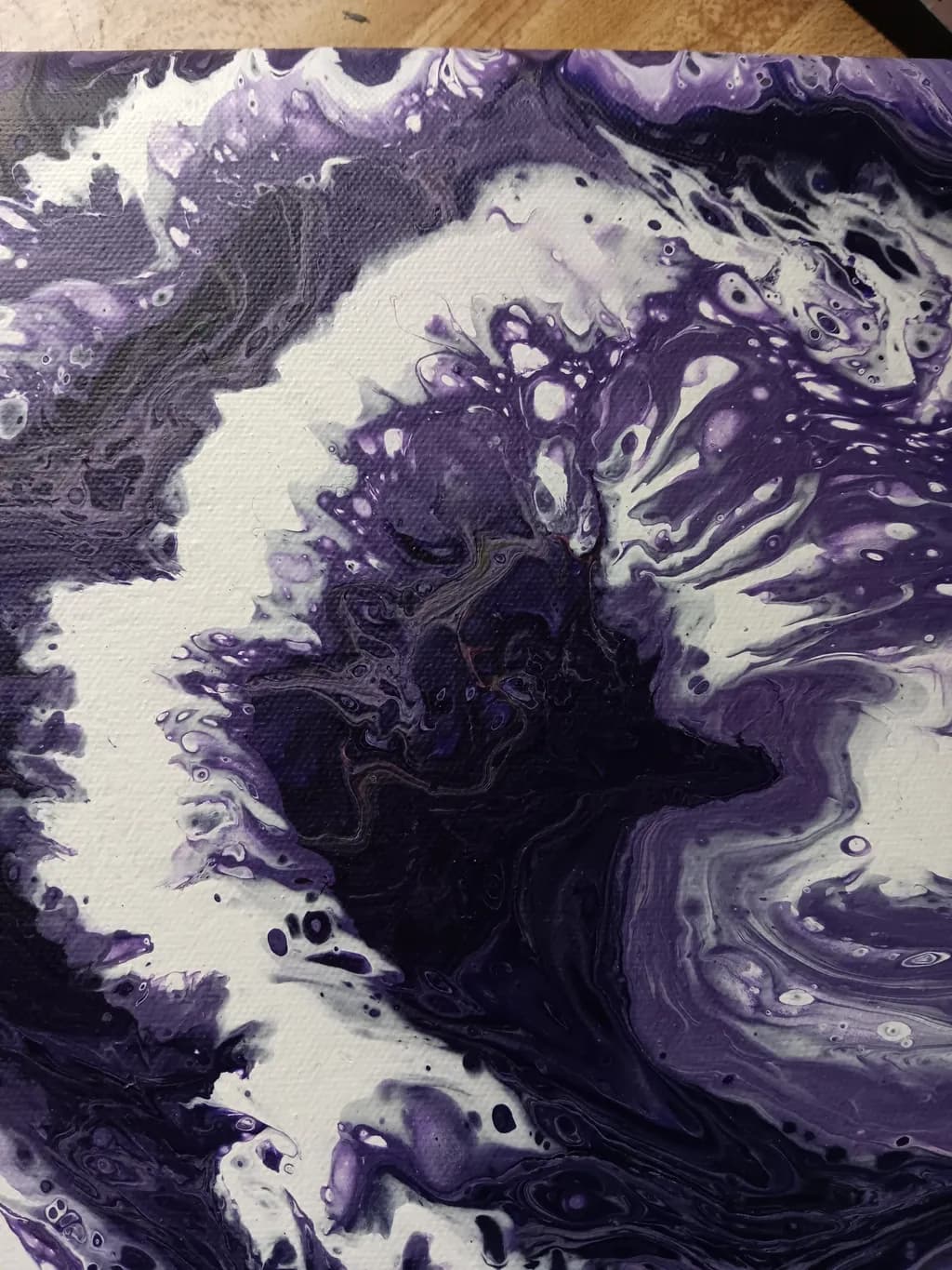 Whispers of Purple: An Abstract Dance of Fluid Swirls and Textures