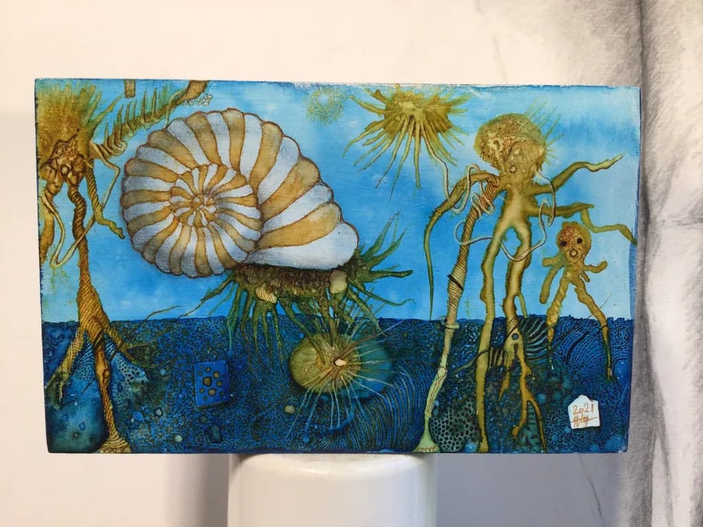 Whimsical Marine Dreams: An Abstract Journey Through Colorful Organic Forms