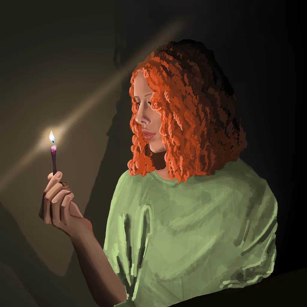 Whispers of Light: A Portrait of Curly Elegance in Shadows