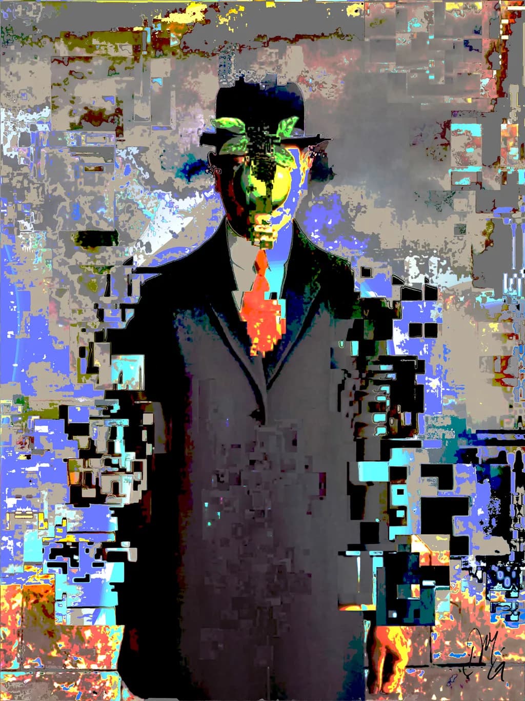 Surreal Glitch: The Man with the Lemon Face