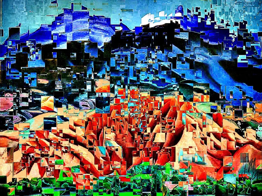 Fragmented Landscapes: A Kaleidoscopic Journey Through Color and Form