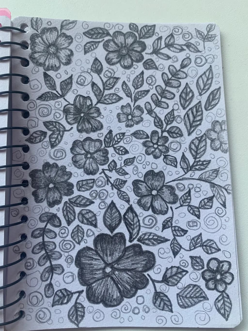 Whispers of Nature: A Black-and-White Floral Sketch Pattern