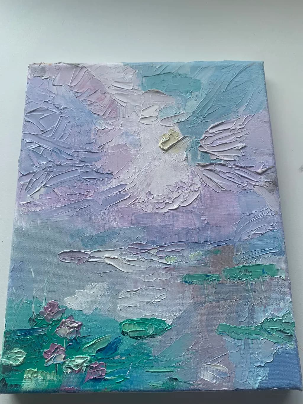 Whispers of Serenity: Abstract Waterlilies in Pastel Hues
