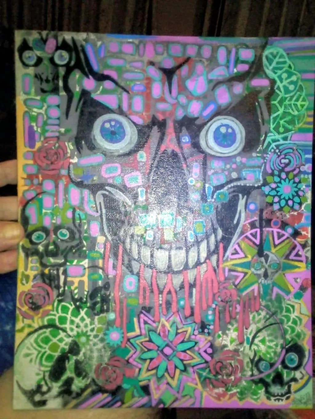 Skull and Roses Collage