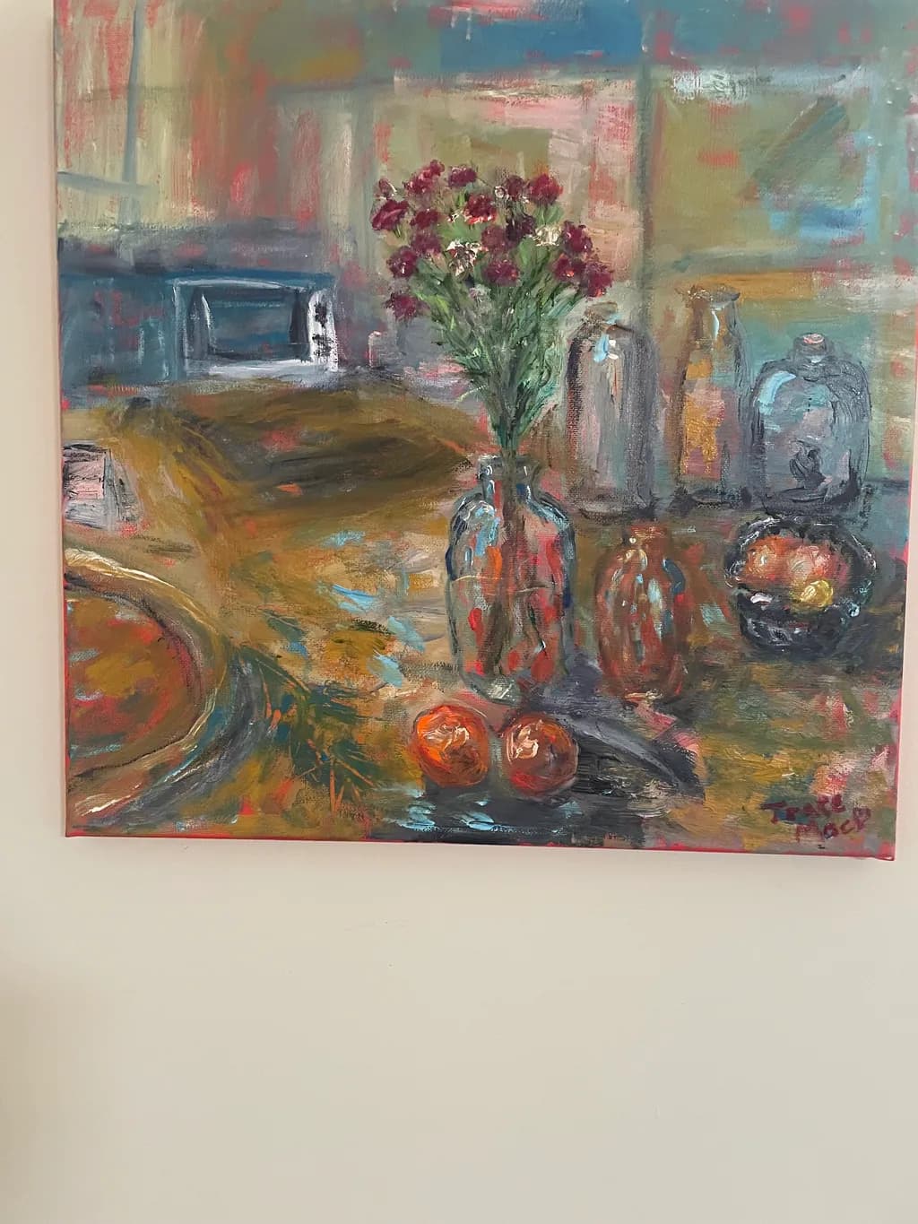 Vibrant Harmony: A Still-Life Celebration of Flowers and Fruit